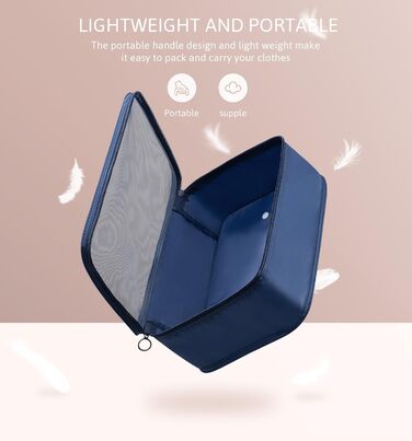 Органайзер для валізи Meowoo, набір 8 шт., Packing Cubes для подорожей та бізнесу, система зберігання багажу (Морська синя)