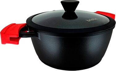 Каструля Briebe Black Titanium з титановим покриттям, 16 см, індукція, склокришка, для плити та духовки