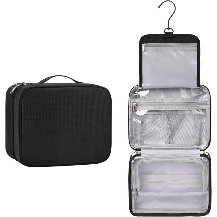 Сумка для туалетних аксесуарів для жінок та чоловіків, дорожня сумка-органайзер для косметики та туалетних речей (футбольний принт, чорний)