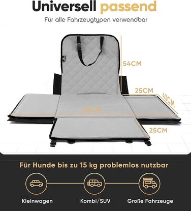 Extra Stable Dog Car Seat - Reinforced Walls & 5 Straps - Waterproof Dog Car Seat for Rear & Front Seat (Standard Size)