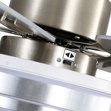 Стеляний вентилятор FINXIN з LED-лампою 132/122 см для спальні, вітальні, їдальні. В комплекті: мотор, пульт керування. (132 см, 5 лопатей) (Брашований нікель, 122 см, 4 лопаті)