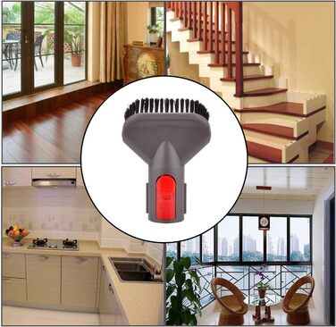 Тримач для насадок пилососа Dyson V7, V8, V10, V11: органайзер для насадок, кріплення без адаптера (E: шланг+щітка+тверда щітка+м'яка щітка)