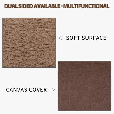 Лежанка для собак середніх порід, водонепроникна, 76x50x7,5 см, знімний чохол, коричнева