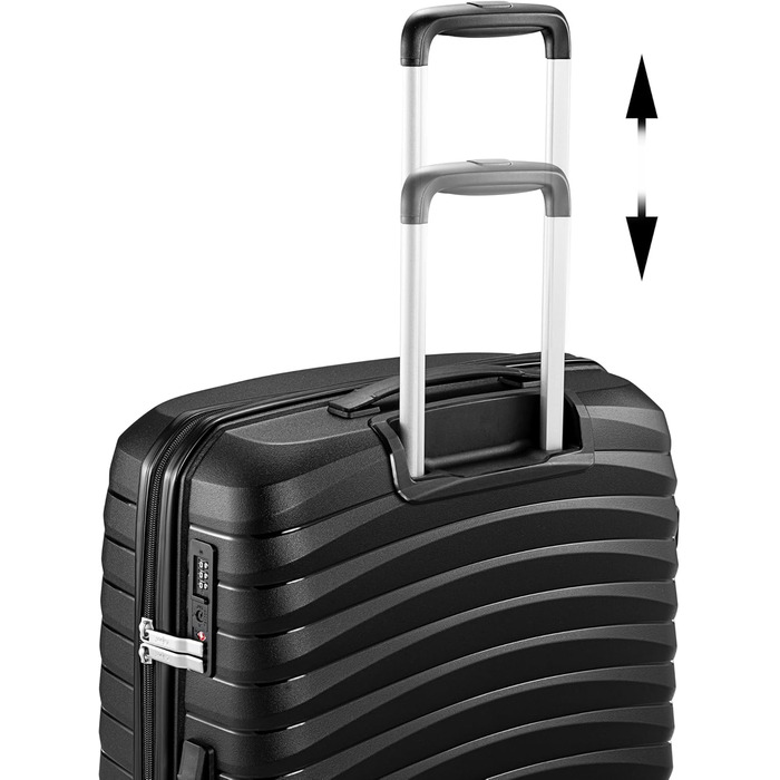 Набір валіз Zelsius 4 шт., чорний | Чотири валізи з жорстким корпусом, TSA замком, подвійними колесами та внутрішнім роздільником | Валізи ручної поклажі, набір валіз з жорстким корпусом 4 шт., велика валіза, дорожній набір