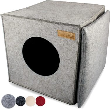 Кігтечка-будиночок для котів з фетру на полиці IKEA Kallax/Expedit, сірий | Місце для сну та відпочинку котів | Підходить для 2 котів або великих котів