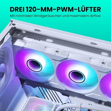 PHANTEKS Glacier One 360M25 Gen2: Система водяного охолодження AIO, білий корпус, 360 мм радіатор, 3 RGB-вентилятори M25 Gen2, тиха помпа (20 дБ), RGB-керування, оптимізований повітряний потік, довговічні шланги