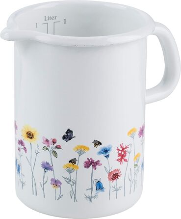 RIESS Кухонний мірний кухоль 1 л, 10 см, індукція, декор FLORA