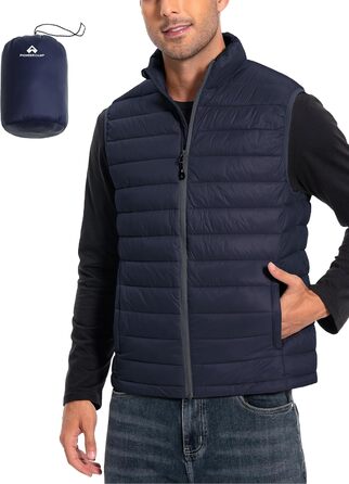 Чоловіча легка степкова жилетка Pioneer Camp – водонепроникна, компактна, з підкладкою – для активного відпочинку, повсякденного носіння, роботи, спорту та подорожей. Navy, L