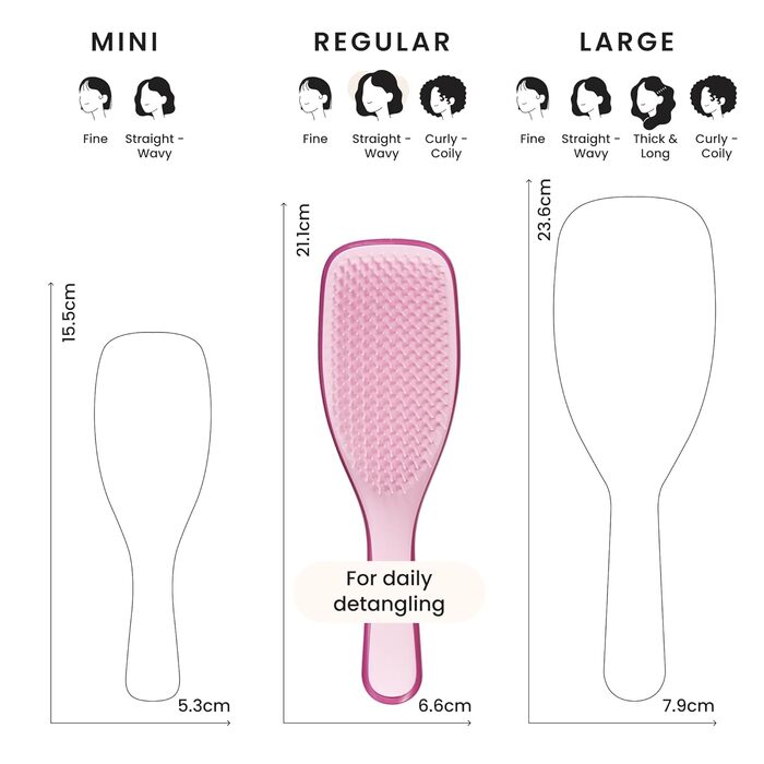 Тангл Тізер Ultimate Detangler – Щітка для волосся для мокрого та сухого волосся. Розплутування, всі типи волосся, зменшення пошкоджень, видалення ковтунів. Червона малина