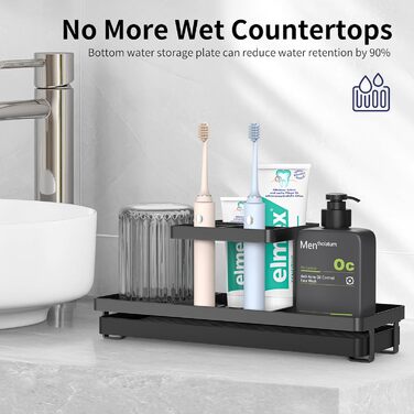 Bathroom Toothbrush Holder, 5 Slots, Carbon Steel, Toothbrush Holder, Electric Toothbrush and Toothpaste, Bathroom Accessories for Countertop, Shower, (White/Opulent Garden)