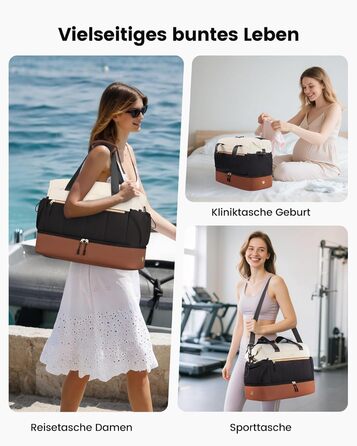 Сумка-валіза LOVEVOOK для жінок, легка дорожня сумка, сумка для пологового будинку, спортивна сумка з відділенням для взуття, валіза для ручної поклажі, водонепроникна, L-37L