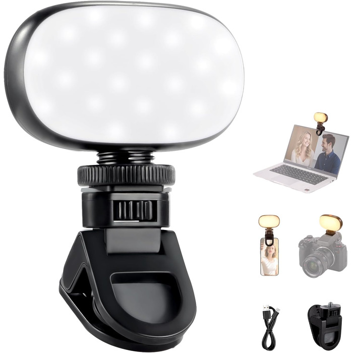 NEEWER BL120B LED світло для селфі та татуювань, сумісне з iPhone, з кліпсою, CPL фільтром, штативом та тримачем для телефону, BL120B (N9)