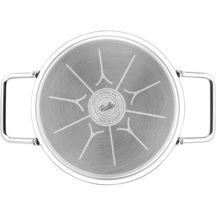 Каструля Fissler Adamant/Aluminium (24 см, 4.9 л) з кришкою з термостійкого скла, антипригарне покриття, для індукційних плит