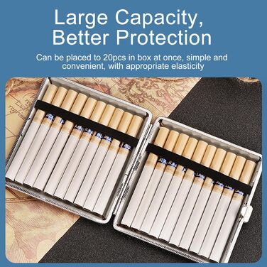 Чохол для сигарет на 20 сигарет, чорний, з кліп-застібкою, PU шкіра, 10 x 9.5 x 1.9 см