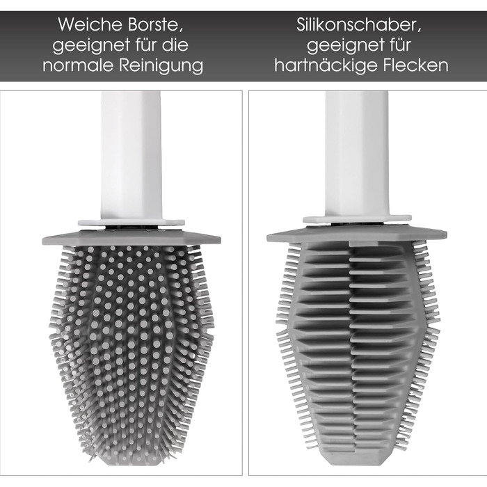 Набір для туалету: щітка для унітазу з тримачем, нержавіюча сталь та силікон, кріплення на стіну, чорний колір