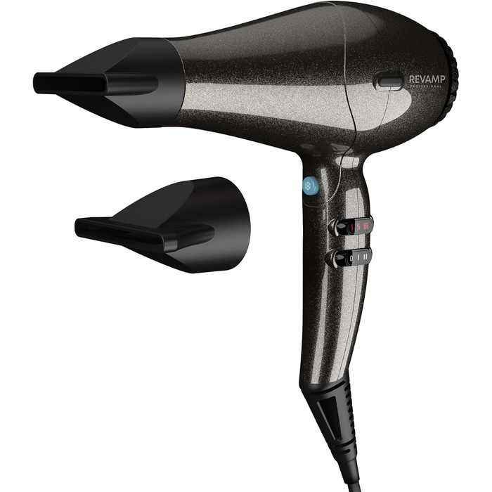 Фен REVAMP 5000 Featherlite Ultra X Shine: потужний 2400W, 4 режими температури, 2 швидкості, кнопка холодного повітря, олія для блиску, для всіх типів волосся